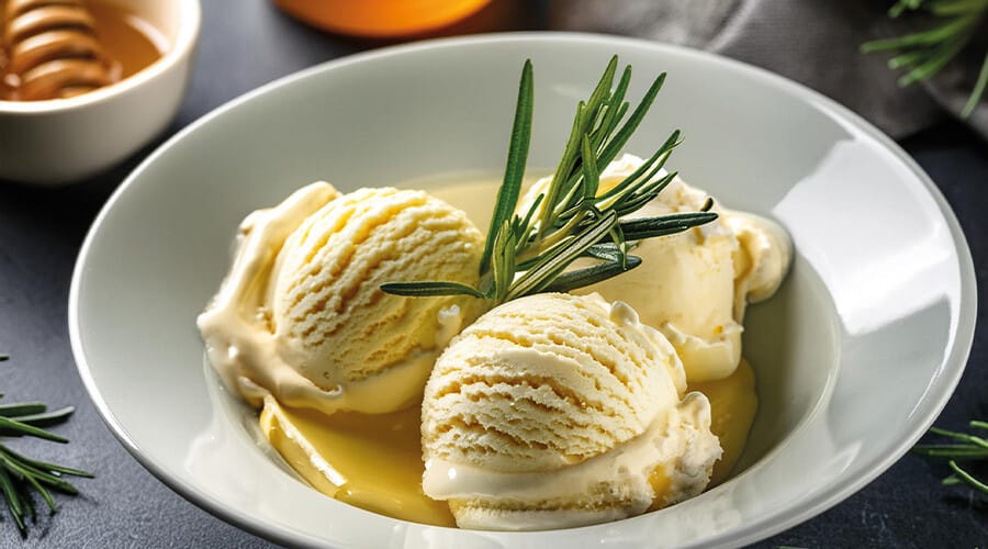 Glace au miel de romarin